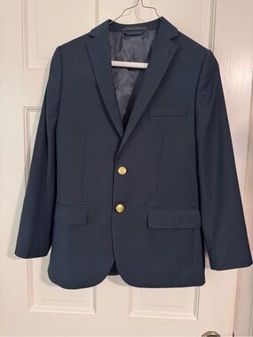Boys Classic Ralph Lauren Navy Blazer with Gold Buttons